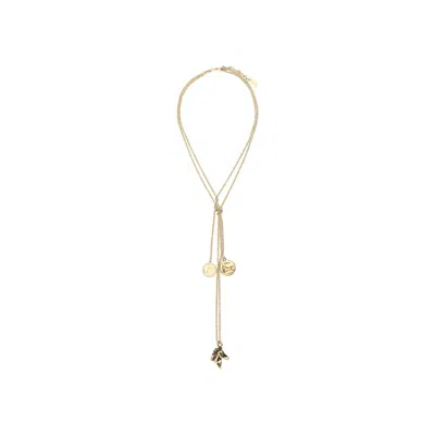 Chloé Adjustable Brass Plated Charm Necklace Pendant In Gold