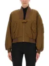 Chloé Zip-up Cropped Bomber Jacket In Brown
