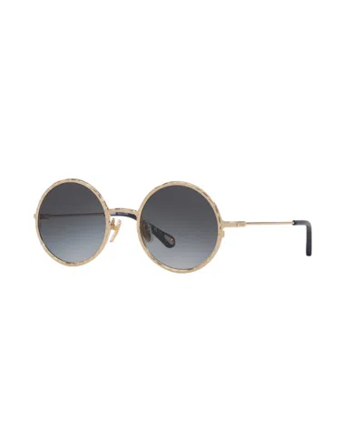 CHLOÉ WOMEN'S ROUND ETCHED METAL SUNGLASSES, CH0230S