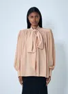 Chloé Women Oversized Gathered Blouse In Pink