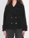 Chloé Double-breasted Notched Lapels Jacket Pockets In Black