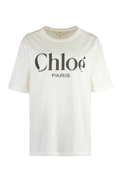 CHLOÉ WOMEN'S OVERSIZED T-SHIRT WITH LOGO