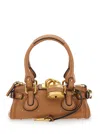 Chloé Women 'paddington' Brown Handbag With Two Top Handles And Padlock On The Front In Leather Woma In Brown