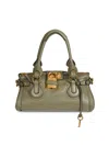 Chloé Paddington Embellished Textured-leather Tote In Brown