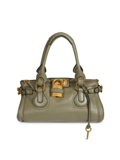 Chloé Paddington Embellished Textured-leather Tote In Brown