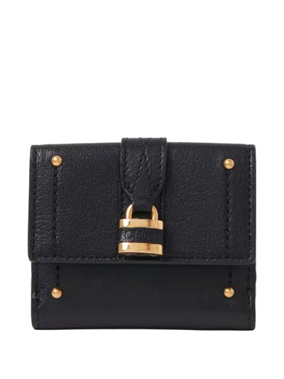 Chloé Women Paddington Leather Wallet In Black