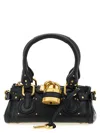 Chloé Paddington Black Shoulder Bag With Oversized Padlock And C-shaped Buckles In Grainy Leather Woman In Black