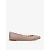 Chloé Chloe Lauren Scalloped Leather Ballerina Flat In Pale Pink
