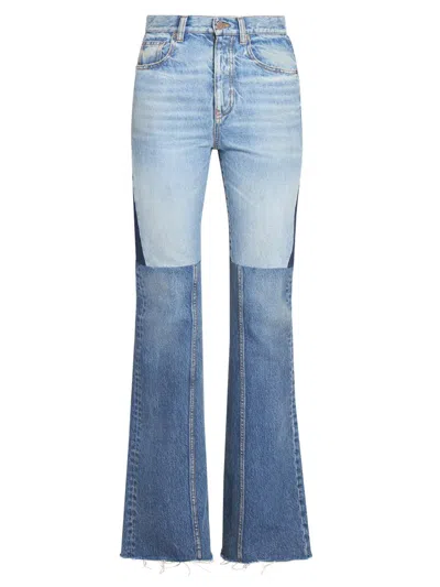 Chloé Patchwork Denim Jeans In Animal Print