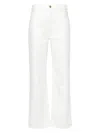 Chloé 5 Pocket Cotton Blend Palazzo Pants In White