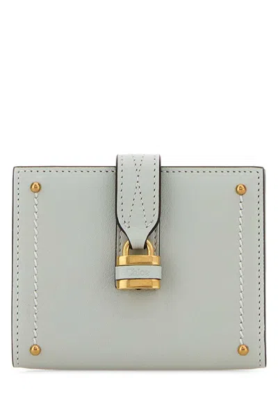 Chloé Chloe Women Pastel Light Blue Leather Paddington Wallet