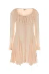 Chloé Chloe Women Pastel Pink Silk Mini Dress In Neutral