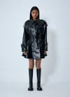 Chloé Women Patent Leather Trench Coat In Black