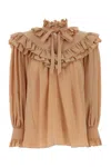 Chloé Chloe Women Peach Silk Blouse In Pink