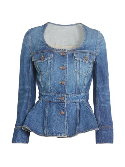 Chloé Woman Denim Outerwear Blue Size 6 Cotton