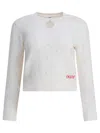 Chloé Women Perforated Wool And Cashmere Sweater In White