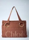 Chloé Womens Wild Pink Plage Medium Cotton Tote Bag