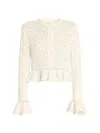 Chloé Latte-colored Crochet Cardigan In Cotton Blend In Neutral