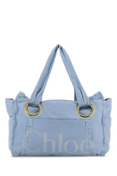 Chloé Chloe Women Powder Blue Canvas Shopping Bag