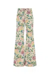 Chloé Chloe Women Printed Denim Wide-leg Jeans In White
