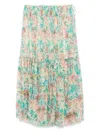 Chloé Pleated Tiered Floral-print Silk-chiffon Maxi Skirt