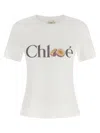 Chloé Baby Fit T-shirt In Cotton Jersey With Passion Fruit Print In White