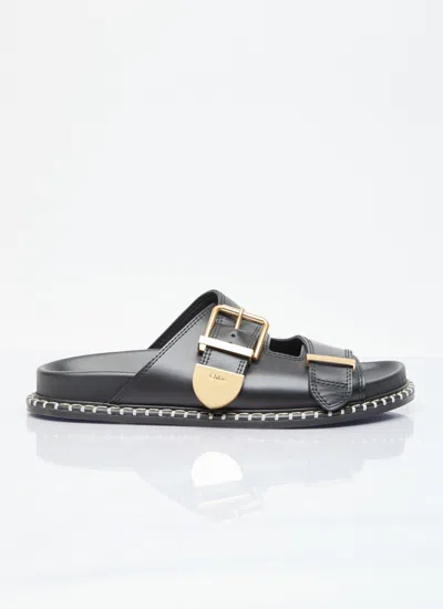 Chloé Women Rebecca Leather Slides In Black