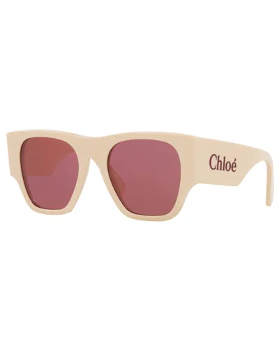 Chloé Women's Rectangle Sunglasses, Ch0233s 6n000527 In White