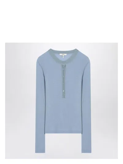 CHLOÉ WOMEN'S RIBBED LONG SLEEVES HENLEY T-SHIRT