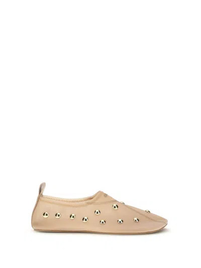 Chloé Rita Blushy Beige Ballet Flats In Transparent Mesh Women In Neutral