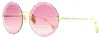 Chloé Ch0047s Metal Scalloped Round-frame Sunglasses In Multi