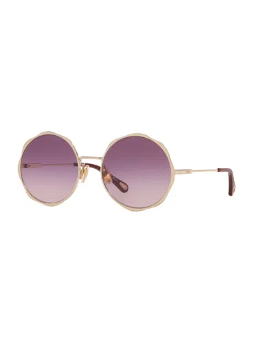 Chloé Women's Round Sunglasses, Ch0184s 6n000476 In Gold