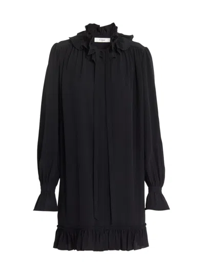 Chloé Women's Ruffle Silk Crepe Minidress In Black