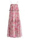 Chloé Chloe Floral Print Ruffled Silk-chiffon Maxi Dress In Multi
