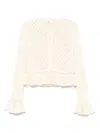Chloé Latte-colored Crochet Cardigan In Cotton Blend In Neutral