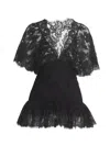 Chloé Lace Ruffle Fitted Top In Black