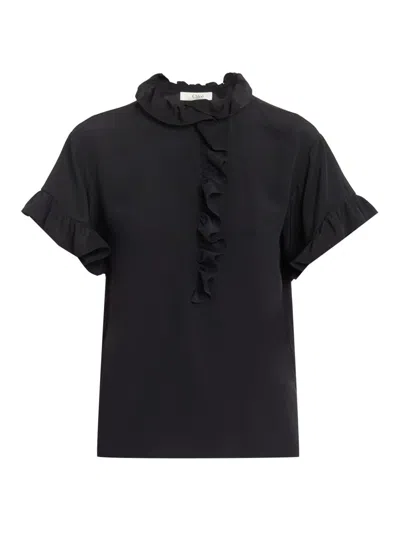 Chloé Women's Ruffled Silk Blouse In Black