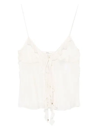 CHLOÉ WOMEN'S RUFFLED SILK TOP