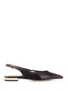 Chloé Saada Leather And Suede Slingback Flats In Black
