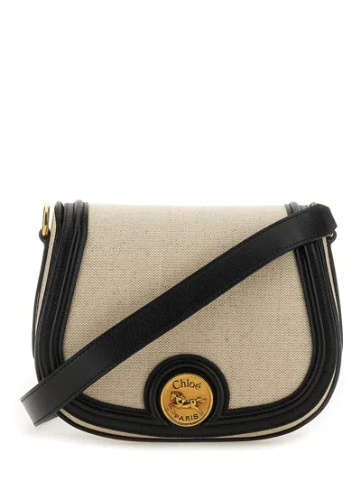 Chloé Women Saddle Bag Horse Medal Small In Black