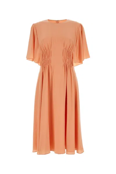 Chloé Chloe Women Salmon Crepe Dress In Orange