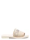 Chloé Beihe Brown Canvas Woody Flats In Multibeige