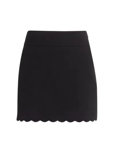 Chloé Women's Scalloped Stretch-cotton Miniskirt In Black