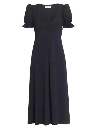Chloé Women's Scoopneck Button-front Midi-dress In Black