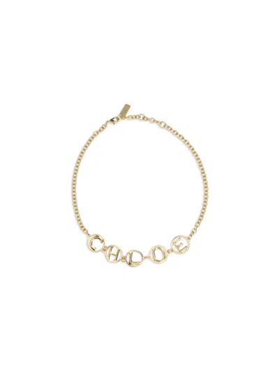 Chloé Women Script Choker Necklace In Pink