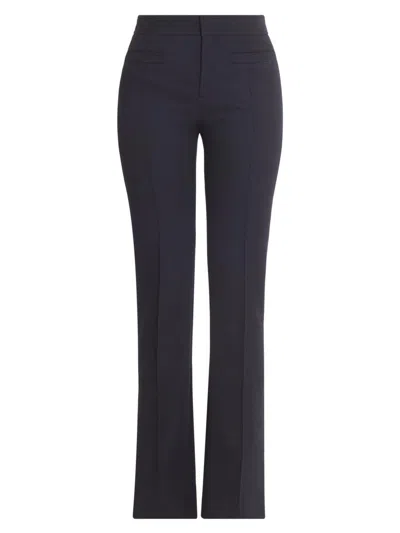 Chloé Women's Seasona Stretch-cotton Straight-leg Slit Pants In Black