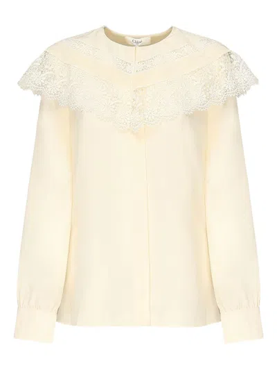 Chloé Chloe' Women Shirt With Lace In Brown