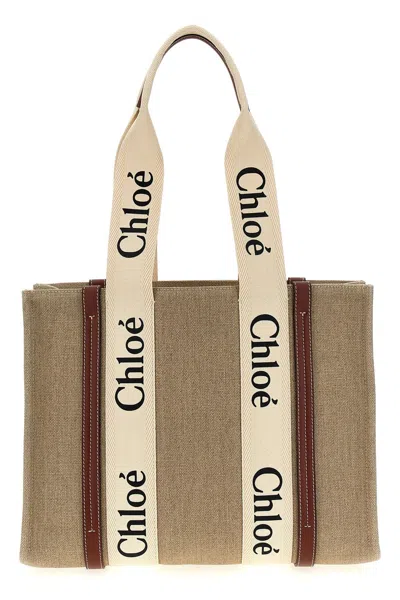 Chloé Women Shopping 'woody Medium' In Multicolor