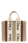 Chloé Structured White Handbag With Bold Branding In Brown