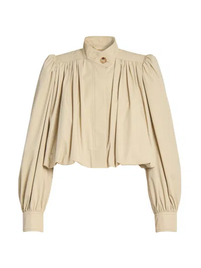Chloé Women's Short Cotton Trench Jacket In Brown